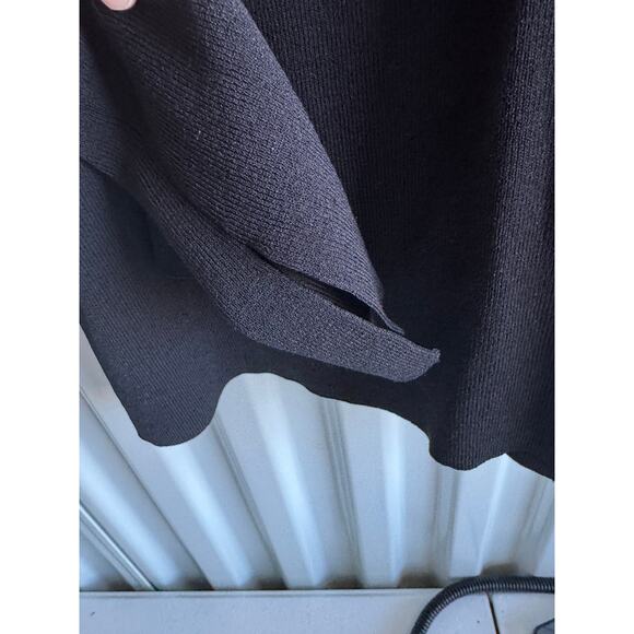 Laura Ashley Knit Heavy Black Tunic L Slit Sleeve EUC - Picture 6 of 7